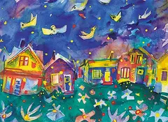 Midsummer Night by Janet Mitchell, watercolour on paper, sold Nov 2015