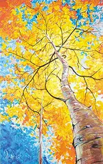 Untitled - Beneath the Mighty Birch by Heather Pant, acrylic on canvas, sold Nov 2015