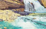 Walter J. Phillips, Untitled - Cascading Waterfall, 1947, watercolour on paper