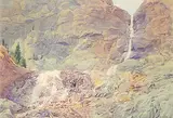 Walter J. Phillips, Untitled - High Alpine Waterfall, 1944, watercolour on paper
