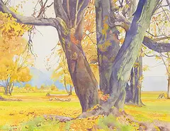 Maples at Cowichan by Walter J. Phillips, 1957, watercolour on paper, sold Nov 2015