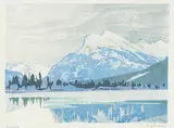 Rundle Winter by Walter J. Phillips, 1949, colour wood block on paper, sold Nov 2015