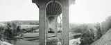 Geoffrey James, Interstate 80 and the Cuyahoga National Park [Viaduct of the Ohio Turnpike], 2005, black and white photograph on paper