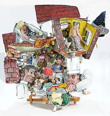 Neil Jeffries, Queen's Birthday, 1985, painted metal and wood sculpture