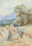 Walter Duncan, Untitled - Harvesting, 1908, watercolour on paper