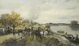 Alfred Ritter Von Malheim Friedlander, Untitled - The Retreat, oil on canvas