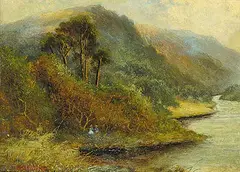 The Valley of the Shore North Wales by Benjamin Williams Leader, 1865, oil on paper board, sold Nov 2015