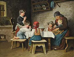 August Müller, Untitled - Evening Grace, oil on wood panel