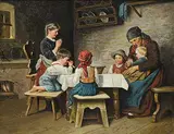 August Müller, Untitled - Evening Grace, oil on wood panel