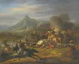August Querfurt, Untitled - The Battle of Ohomn, oil on canvas