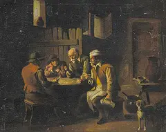 David Teniers, Untitled - Men in Tavern, oil on canvas