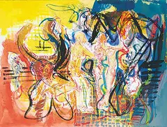 Adolf Benca, Pictogramic Forms, 1986, gouache and watercolour on paper