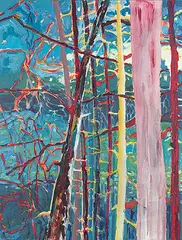 Laurel J.V. Cormack, Untitled - Colourful Forest, 1987, acrylic on canvas