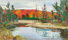 Douglas Ferguson Elliott, Northern Autumn, acrylic on wood board