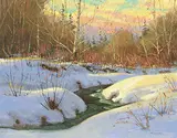Mannie Gonsalves, Untitled - Sunset Winter Landscape