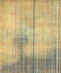 Sky Glabush, Untitled - Grey, Black and Pink Vertical Lines, encaustic on paper