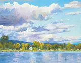 Ron Hedrick, Ft. Langley Landscape, oil on canvas