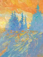 Bob Kebic, Dusk over Arrowhead, oil on canvas