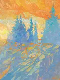 Bob Kebic, Dusk over Arrowhead, oil on canvas