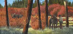 Donna King, Untitled - Fall Hunt, 2015, oil on wood board