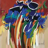 Sophie Paquet, Untitled - Blue Bouquet, acrylic on canvas