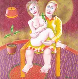 Untitled - The Couple by Ferdinando Nichola Spina, 1995, acrylic on canvas, sold Nov 2015