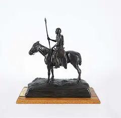 Gerald T. Tailfeathers, Untitled - Indian Brave #10/30, 1969, bronze sculpture