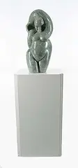 Deborah Wilson, Contemplation, 1997, green stone carving