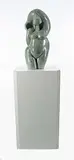 Deborah Wilson, Contemplation, 1997, green stone carving