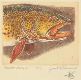 Jack Lee Cowin, August Brown #10/15, 1991, hand coloured etching on paper