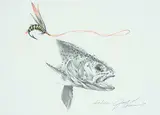 Jack Lee Cowin, Untitled - The Fish and the Nymph, 1987, graphite and watercolour on paper