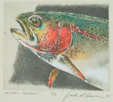 Jack Lee Cowin, Western Rainbow #10/15, 1990, hand coloured etching on paper