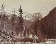 William Notman, 1727 - Eagle Peak and Mount Sir Donald from Loop, black and white photograph on paper