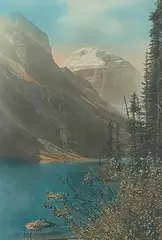 Joseph Frederick Spalding, Mt. Lefroy [Lake Louise, Alberta], hand coloured photograph on paper