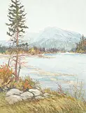 Barry Burdeny, Untitled - Mount Rundle, oil on wood board