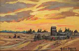 John Holrod Dyson, Southern Alberta Landscape, oil on canvas board