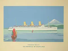Norman Fraser, Empress Canadian Pacific S.S. Empress of Scotland, colour silkscreen on paper