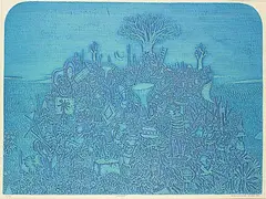 Sergio Gonzalez-Tornero, Nocturne #6/100, 1965, colour etching on paper