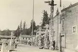 W. Langdon Kihn, Alert Bay B.C. Totem Poles, 1920, black and white photograph on paper