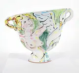 Carol and Richard Selfridge, Leda and Swan Vase, glazed painted porcelain