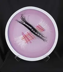 Robert Buick, Abstract Tartan Platter, 1999, glass
