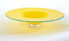 Roger Dale, Elegant Yellow Serving Dish, 1999, glass