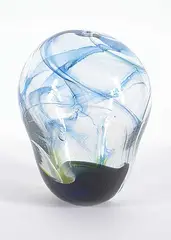Robert D.M. Held, Blue Swirl Vase, 1980, glass