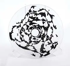 Jonathan Mossop, Shallow Glass Bowl with Crow Motif, 2006, glass