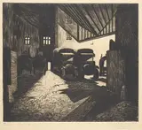 Sybil Andrews, The Yard at Night #4/5