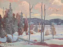 Marcel Fecteau, Lac du Nord, 1985, oil on wood board