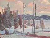 Marcel Fecteau, Lac du Nord, 1985, oil on wood board