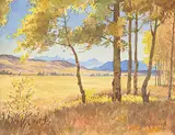 Roland Gissing, Untitled - After the Harvest, watercolour on paper