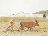 James Kerr-Lawson, Untitled - Plowing the Field, oil on canvas