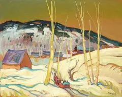 Mario Mauro, Aux Eboulements, Charlevoix, 1976, oil on wood board